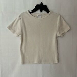 Zara Off-White Ribbed Top